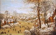 Pieter Brueghel the Younger Winter Landscape with Bird Trap oil painting reproduction